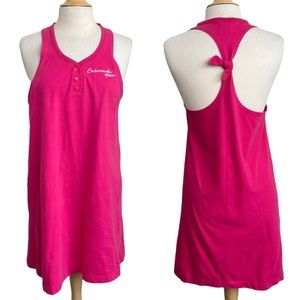 Vintage 80s Ensenada Mexico bright pink dress S